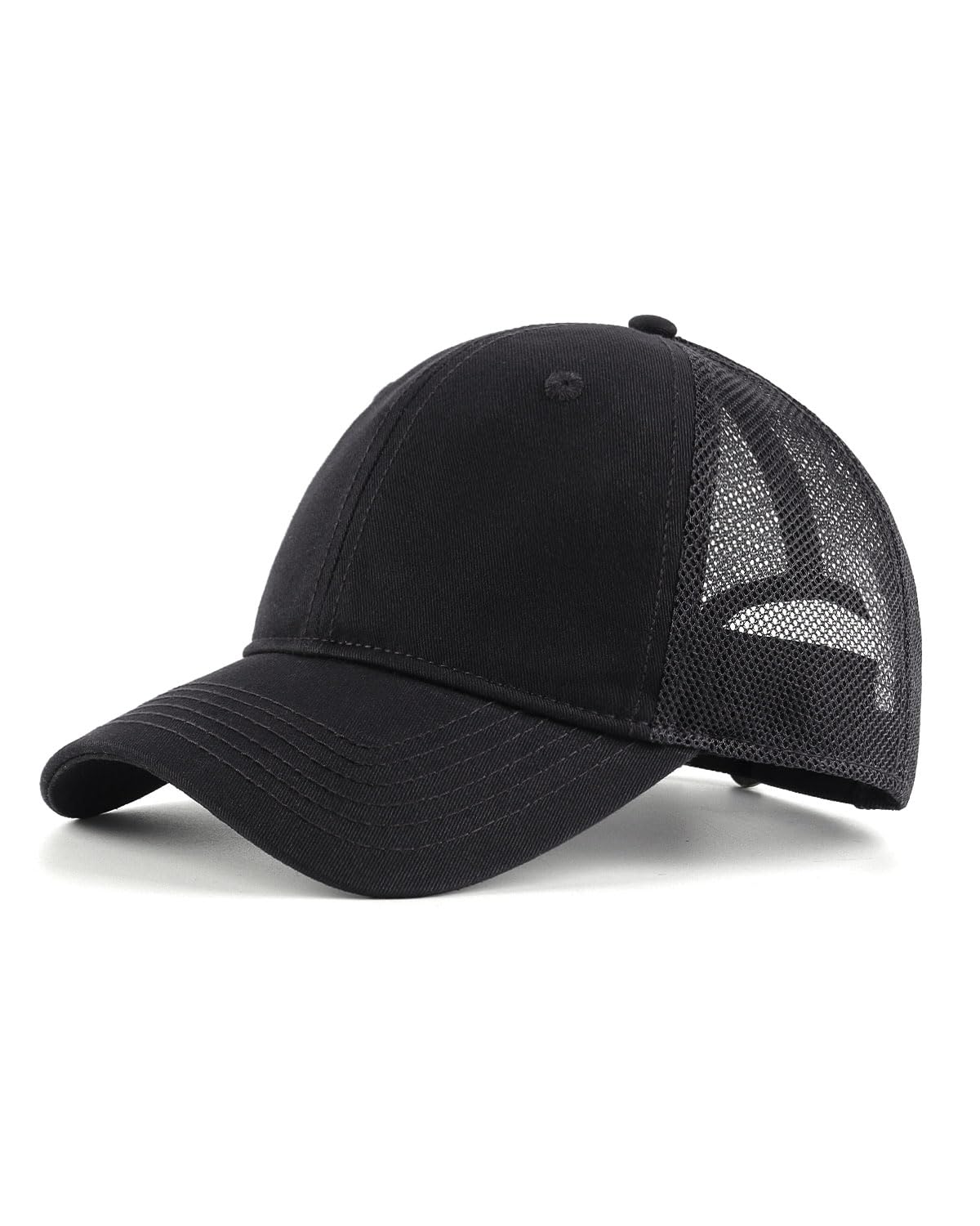 Zylioo Extra Large Trucker Hat for Men,Big Head Mesh Back Baseball Cap,XXL Adjustable Summer Cap Solid Color