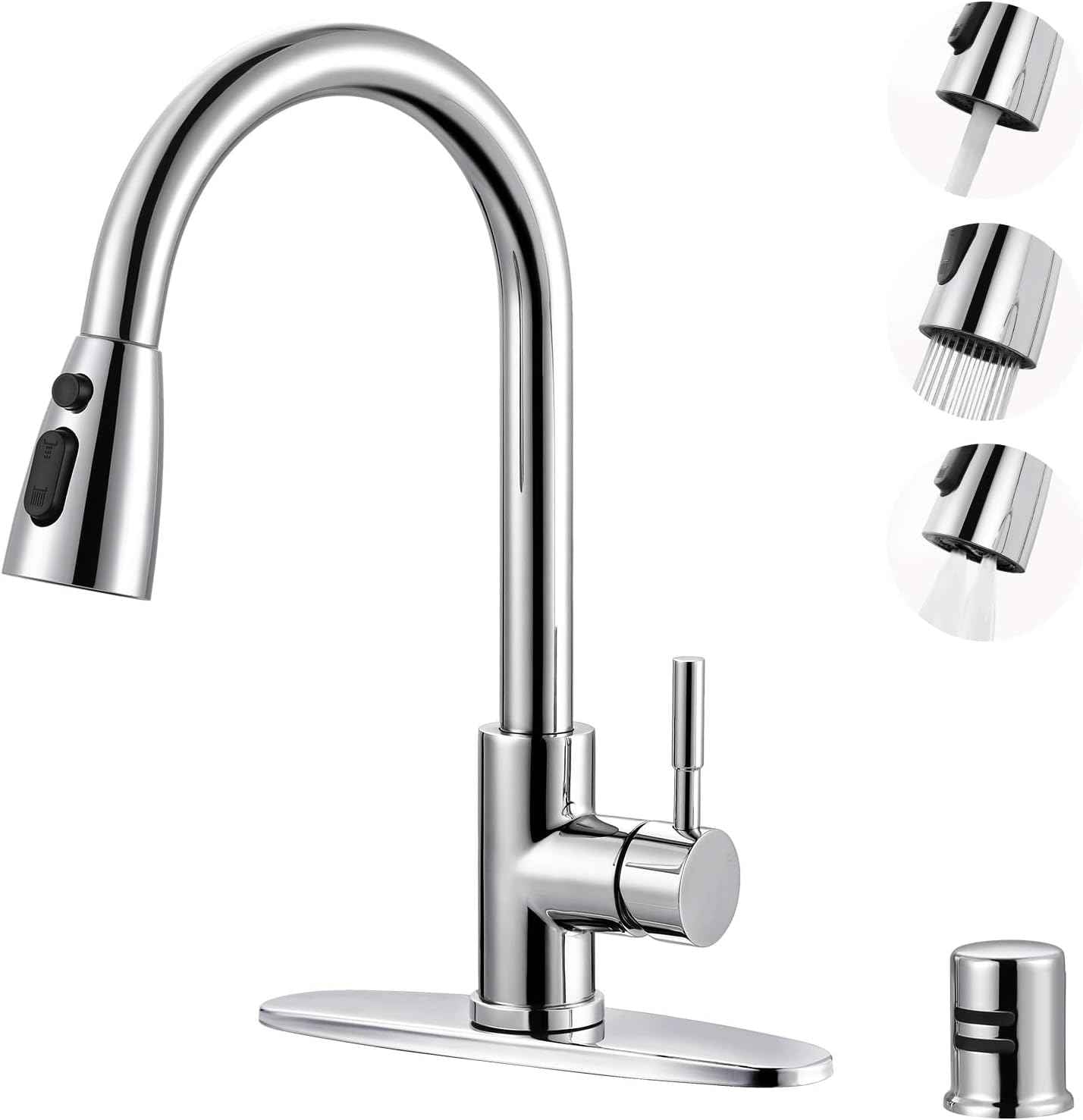 Stainless Steel Kitchen Faucet Combo with Water Filter - Brushed Nickel Sink Faucet for RO Systems