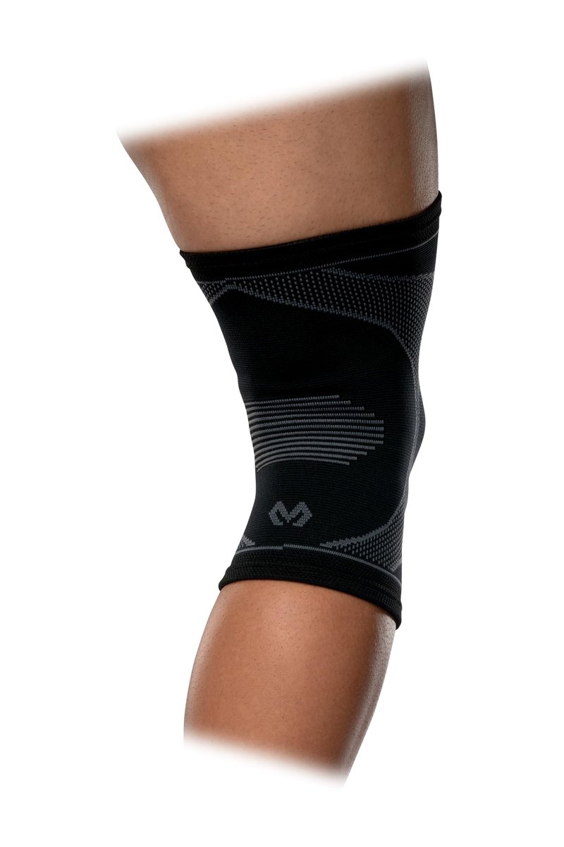 McDavid Engineered Elastic Knee Sleeve with Gel Buttress & Stays with Compression Knee Support for Knee Pain Relief, Black, Medium