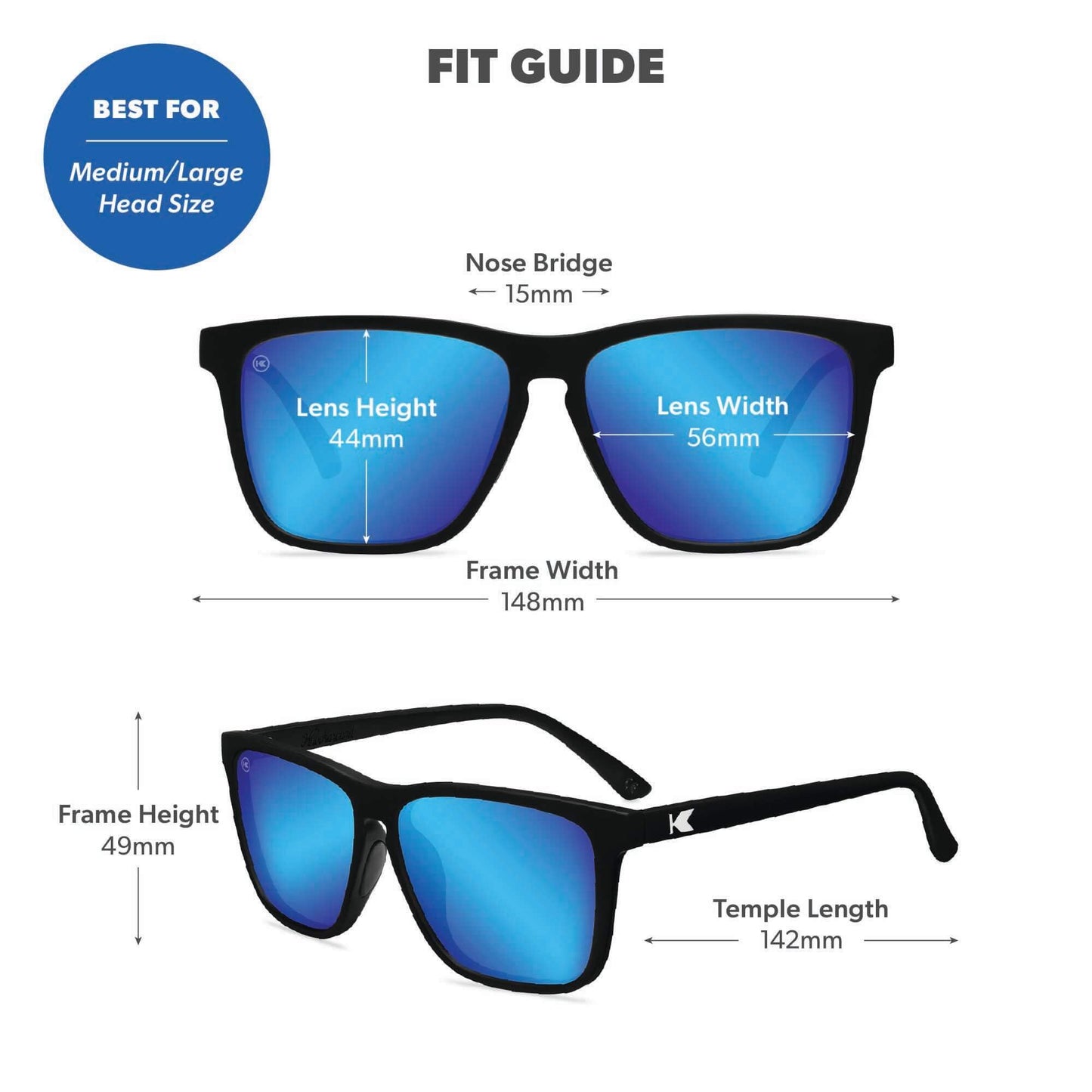 Knockaround Fast Lanes Sport Lightweight Sunglasses for Men & Women - UV400 Protection