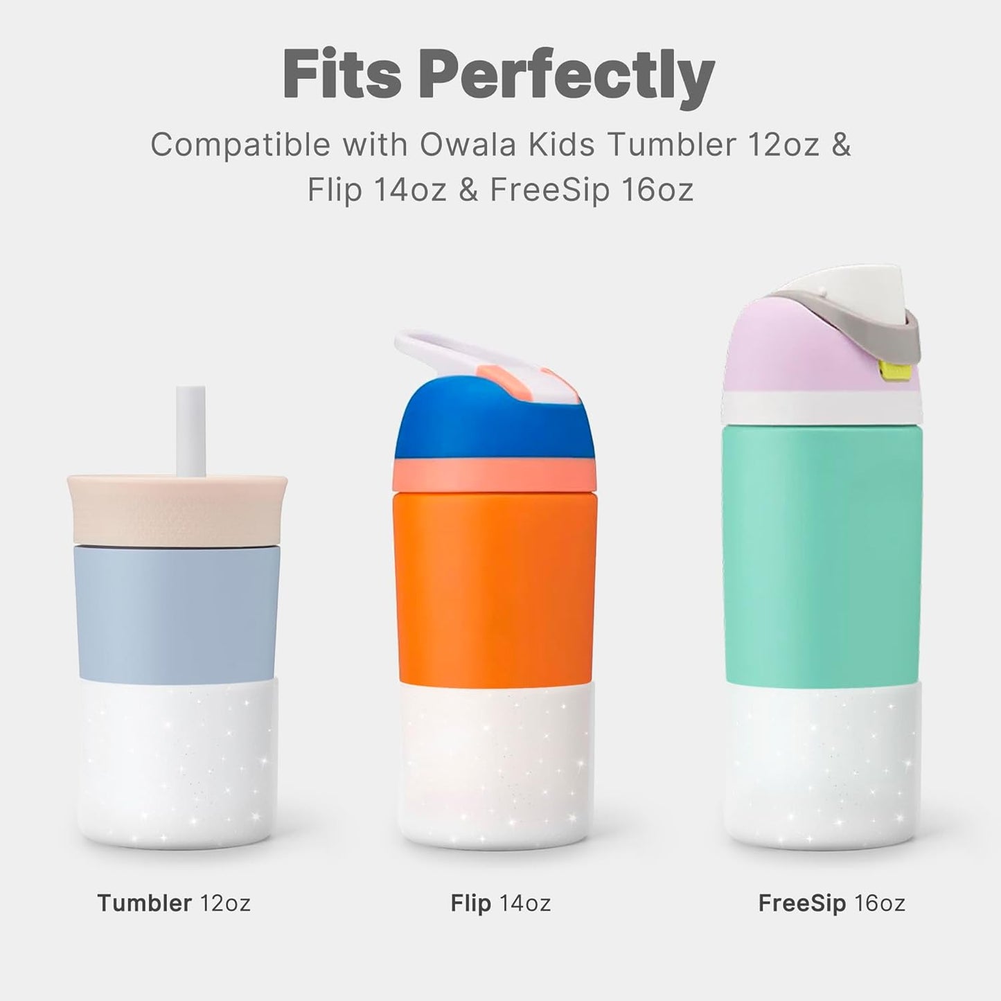 Owala Silicone Boot - Anti-Slip Protective Sleeve for 14/16 oz Water Bottle | Glitter White