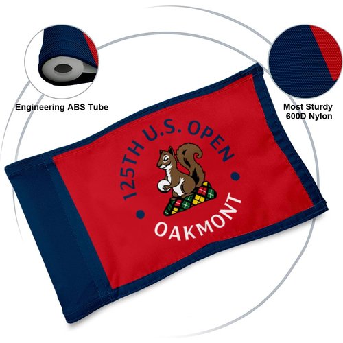 2BUT Oakmont Country Club Golf Pin PGA Flag Practic Putting Green Golf Flag For Backyard Garden Double-Sewn 600D Nylon Miniature Pin Flag Regulation Tube Flag(D 20"X13")