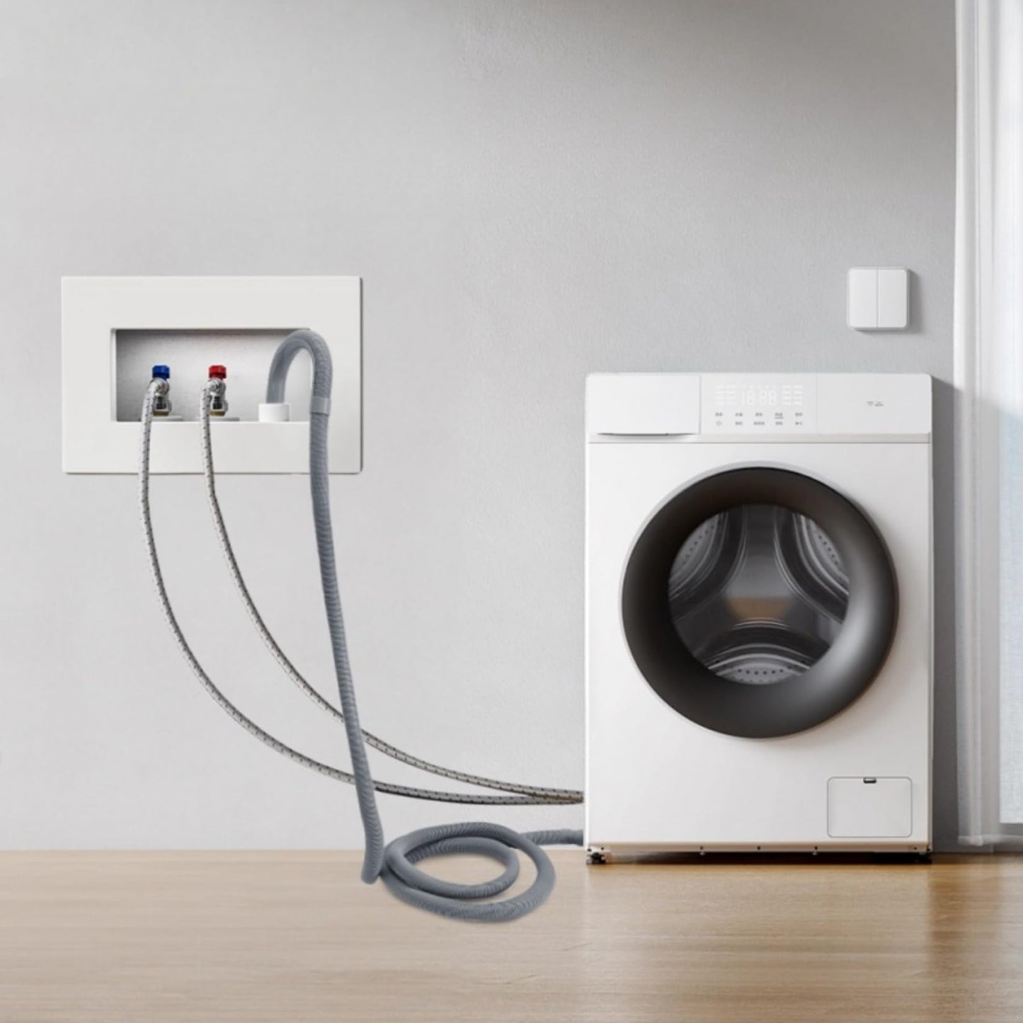 Elyfree Washing Machine Drain Hose, 6 Feet Universal Dishwasher Drain Hose Extension Kit Corrugated Washer Hoses, 7 PCS Set with 4 Clamps & 1 U-Bend Hose Holder