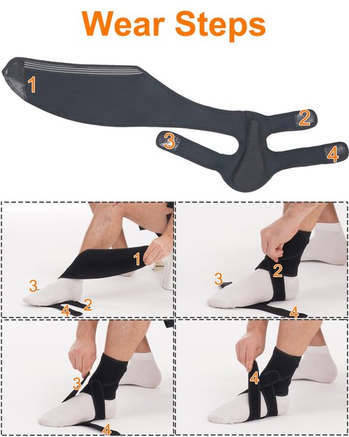 Furlove AFO Foot Drop Brace for Walking, Drop Foot Brace Soft Night Splint for for Sleeping, Adjustable Foot Support (Left)