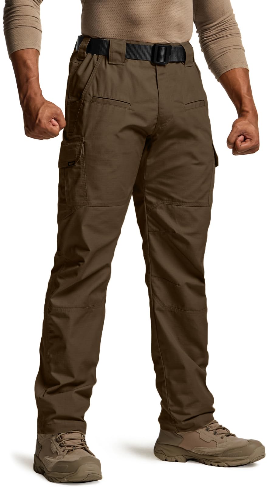 CQR Men's Tactical Pants, Water Resistant Ripstop Cargo Pants, Lightweight EDC Work Hiking Pants, Outdoor Apparel, Raider Tundra, 44W x 32L