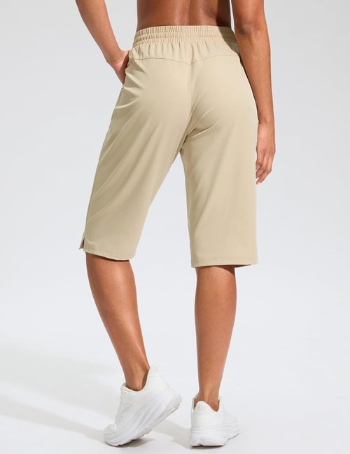 G Gradual Women's Hiking Shorts - Lightweight Quick-Dry Bermuda Shorts with Zipper Pocket | 13" Knee Length