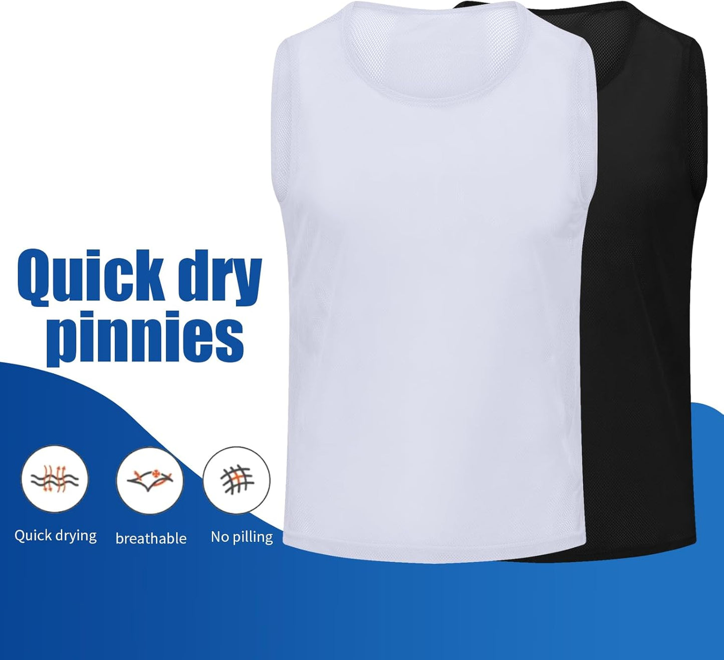 Skiennix Soccer Pinnies - Youth Scrimmage Vests with Numbers for Team Practice | Lightweight & Durable