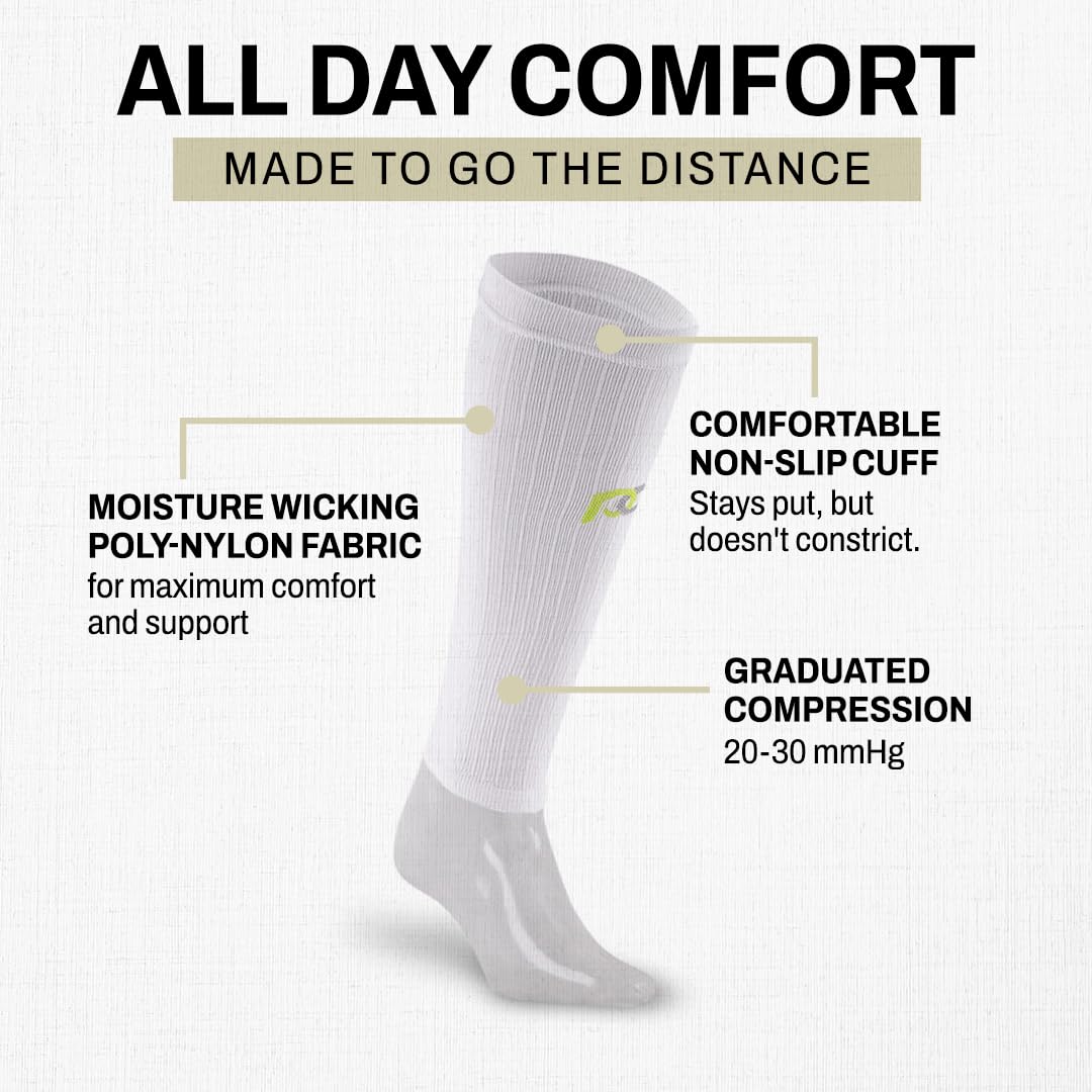 PRO Compression Calf Compression Sleeves for Men & Women - Shin Sleeves for Shin Splint Relief, Travel, and Running Support - Black, Large/X-Large