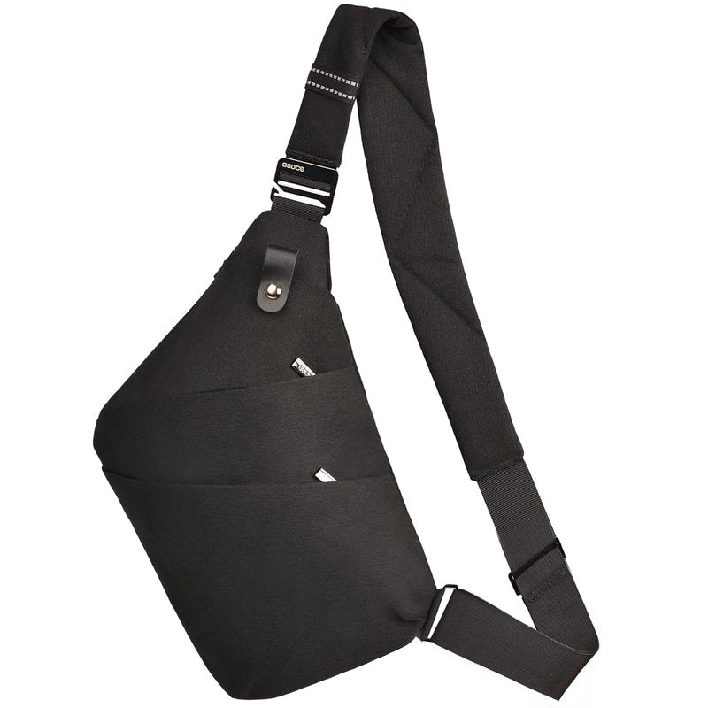 OSOCE Crossbody Sling Bag, Water-Resistant Anti Theft Chest Pack, Minimalist Commuter Daypack for Travel Hiking Work, Black, Small