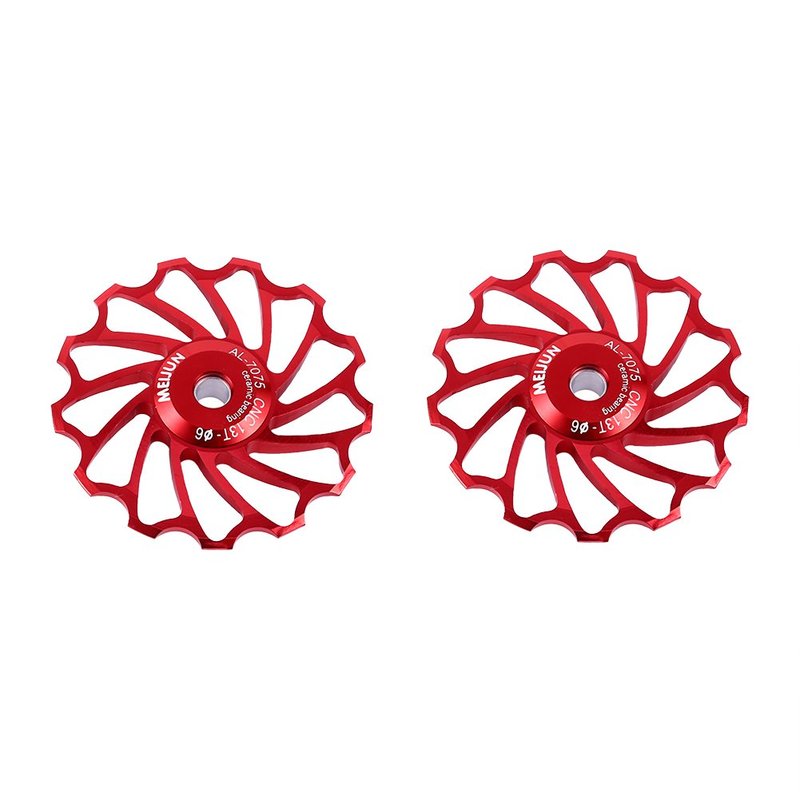 Rear Derailleur Pulley, Ceramic Bearing Wheel Aluminium Alloy Rear Derailleur Roller 11T/13T (2pcs)(13T-Red), Wholesale Business