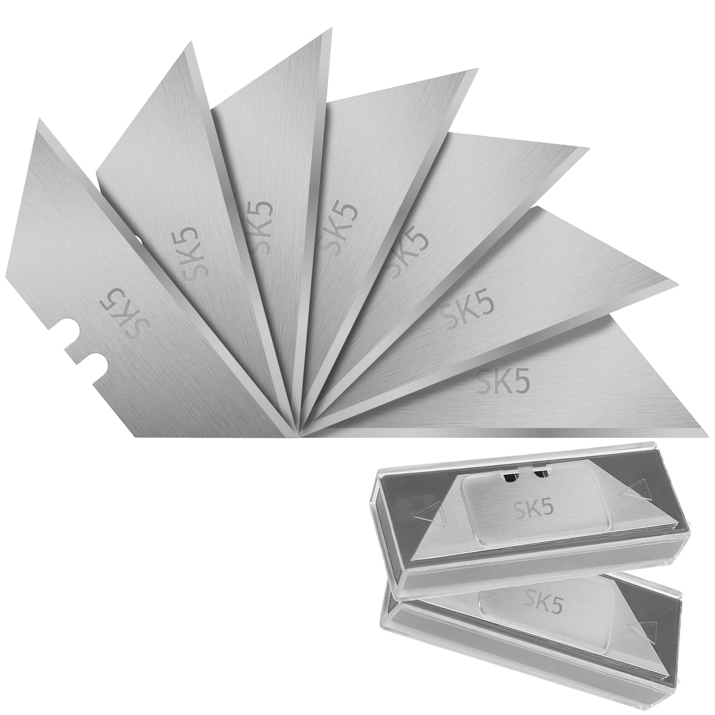 Utility Knife Blades for Gerber Utility Knife, 20 Pack Replacement Blades, Durable SK5 Steel Heavy Duty Box Cutter, Non-Rusting with Plastic Case, for Most Standard Utility Knives