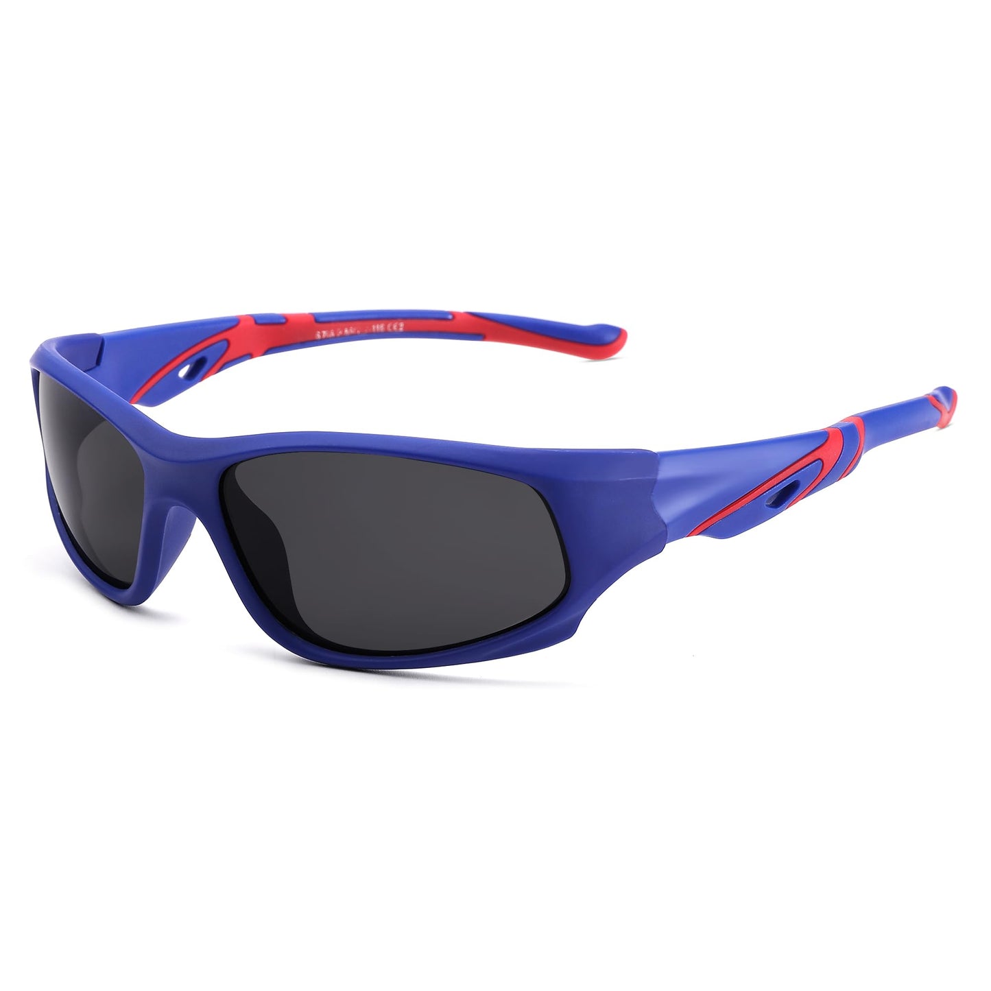 Hycredi Kids Sports Polarized Sunglasses- Unbreakable Baseball Running Cycling Golf Sun Glasses for Boys Girls Age 4-12 - Blue/Gray Lens