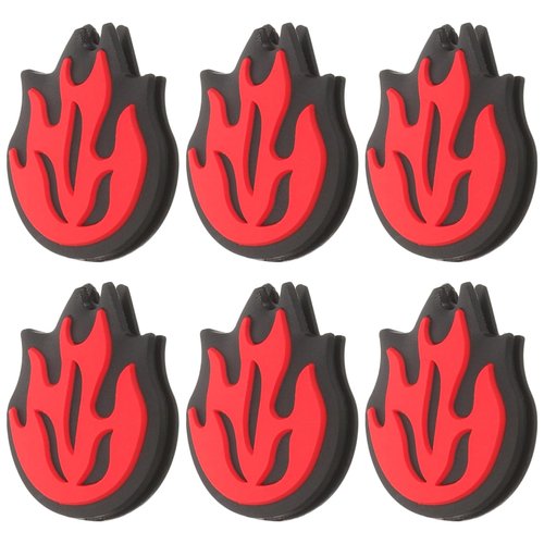 Kisangel Tennis Racket Vibration Dampener, Fire Flame Silicone Shock Absorber Red Tennis Dampners for Enhanced Comfort and Control