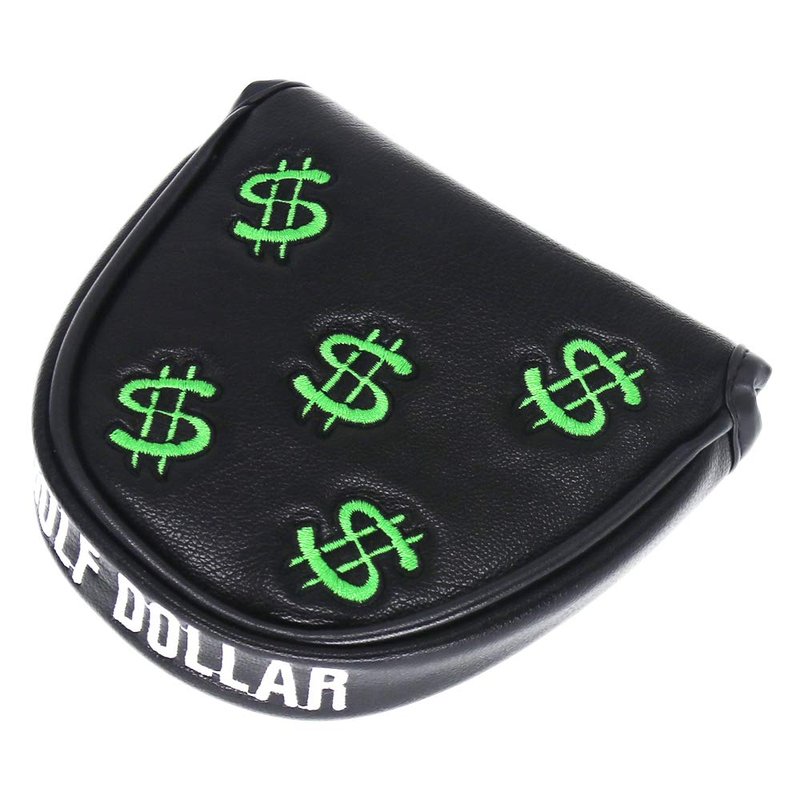 SEACLOUD Golf Cash Money Mallet Putter Cover for Scotty Cameron PU Headcover with Magnetic Closure 2ball Black Green