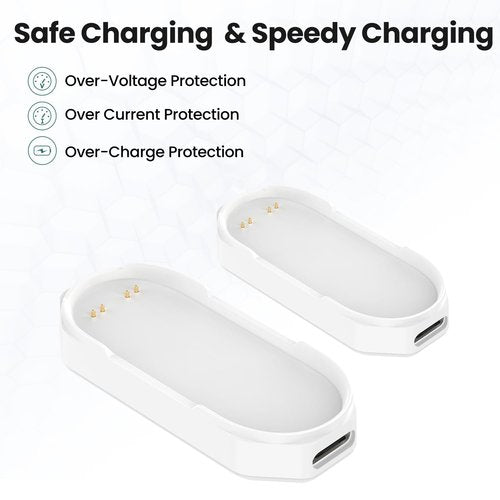 Compatible with PLAUD Note Pin Charger, 2 Pin Magnetic Charging Stand Charging Base for PLAUD NotePin Voice Recorder (White)