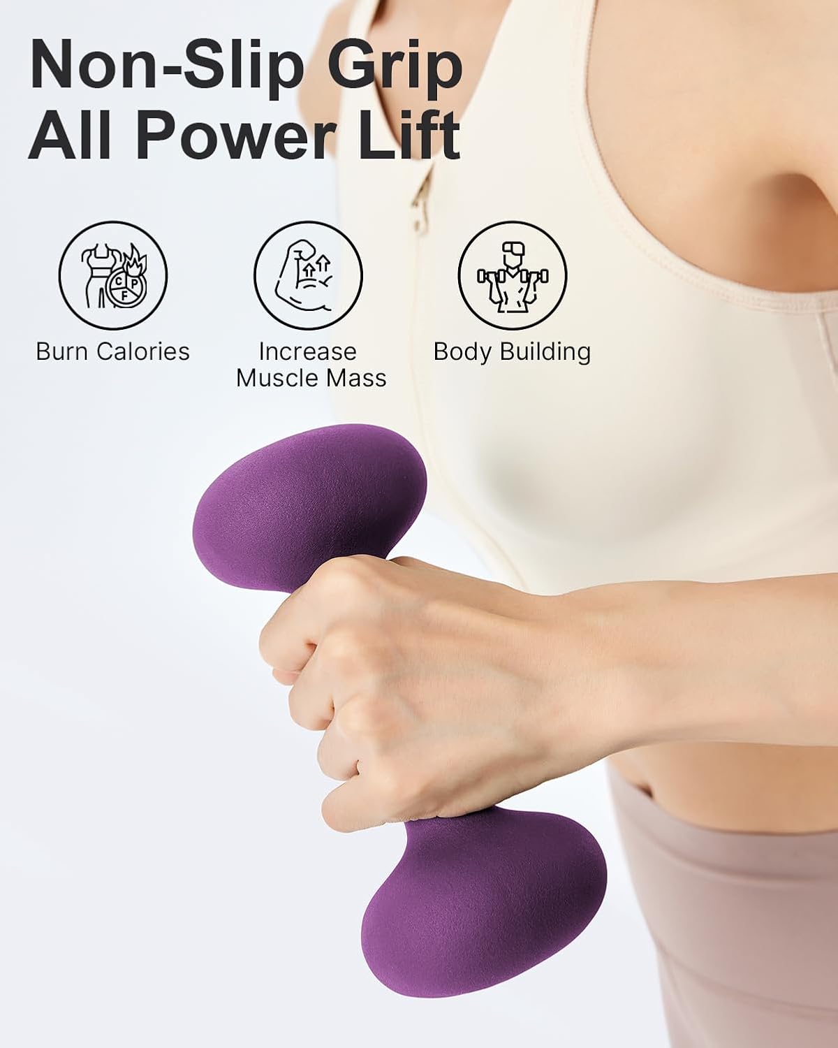 YOTTOY Dumbbell Set for Women - 2 to 15 Pound Non-Slip Hand Weights for Home Workouts | Portable Neoprene