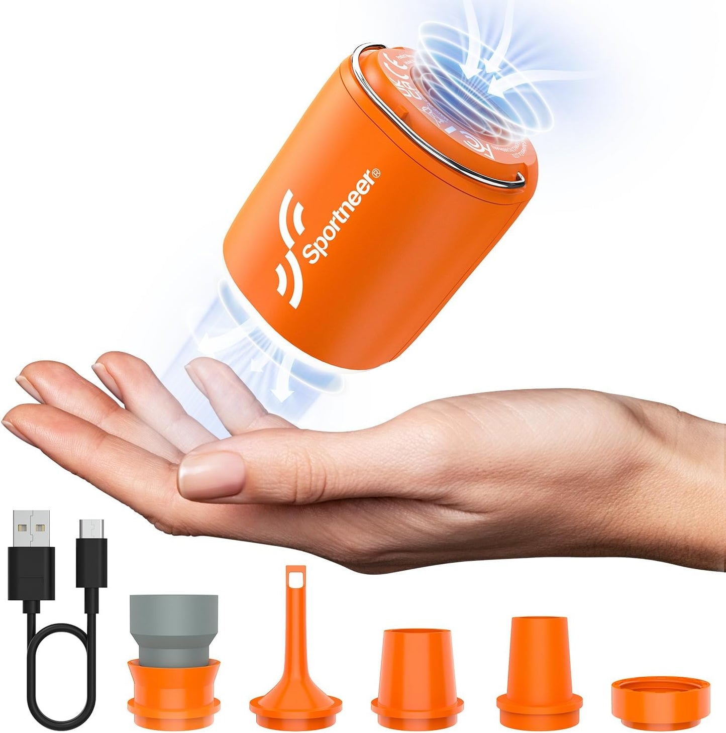 Sportneer Compass Hiking Survival Military Grade with Sighting Mirror + Tiny Portable Air Pump with Camping Light for Camping Hiking Outdoor