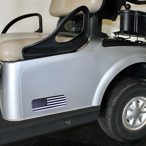 American Flag Plate, Fits E-Z-GO Golf Cart Front Name Plate Inserts Exterior Accessories, Fits EZGO 2008-2017 RXV, 2014-2022 TXT, 2010-2022 Valor, 2012-2016 Terrain, 2017-2022 Elite(Black & Grey)