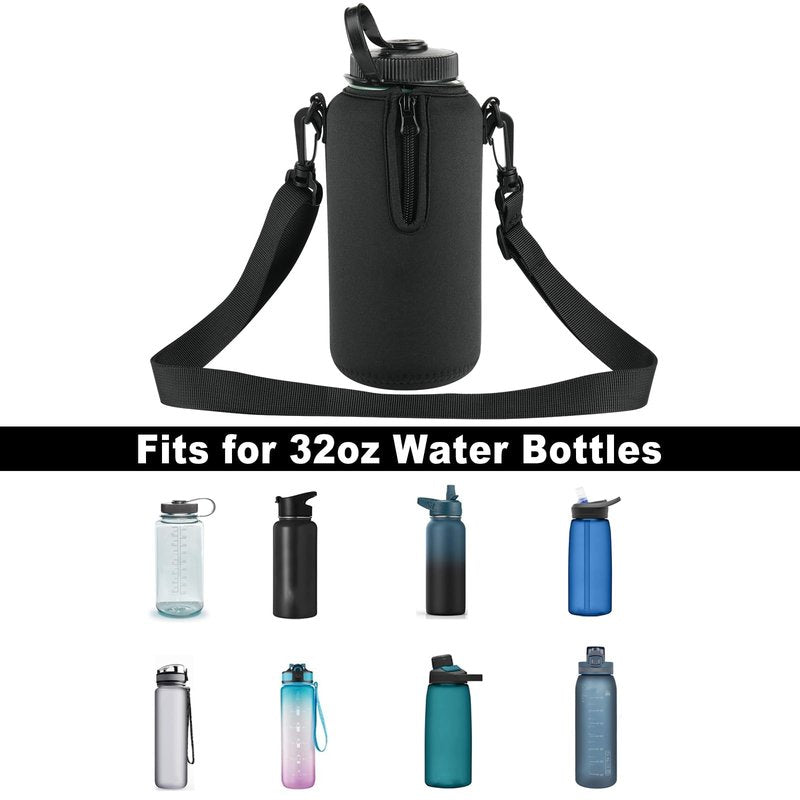 Beautyflier 2pcs Neoprene Sleeve for Nalgene Water Bottles, Compatible with Nalgene 32 oz Wide Mouth Water Bottles, Prevents Condensation, Insulates Beverages Bottle Carrier for Backpack, Hiking, Gym
