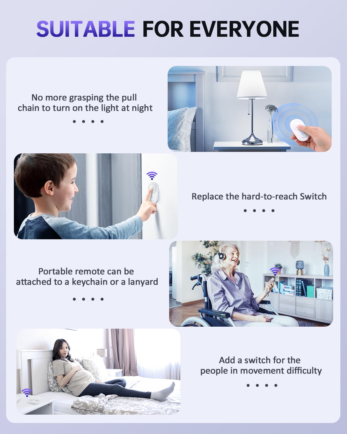 HAPYTHDA Remote Control Outlet Plug, 15A/1500W Remote Outlet Switch, 300ft RF Range Wireless Remote Light Switches, No Wiring Needed for Light, Small Electrical Appliance, Compact Design, TUV Listed