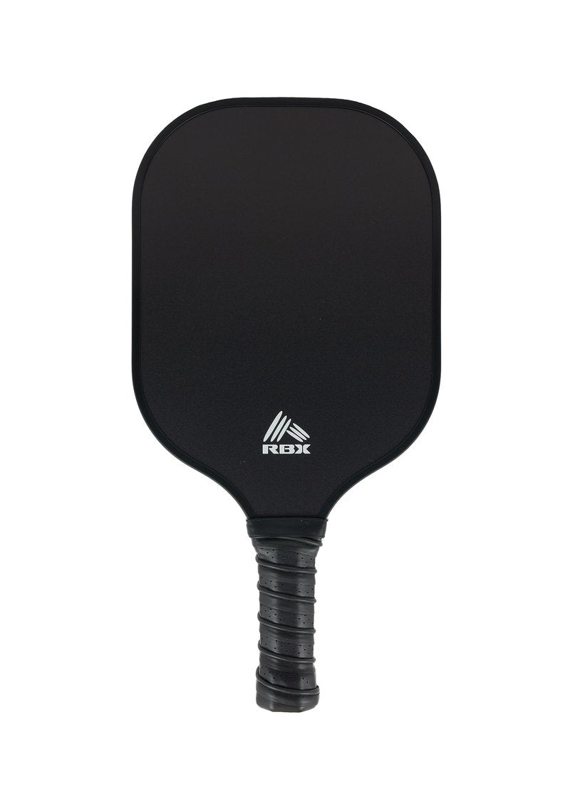 RBX Active Pickleball Paddle with Cover, Reinforced Fiberglass Face with Edge Guard and Honeycomb Core Pickleball Paddle with Cushioned Grip, Single Pickle Ball Paddle with Matching Cover Wave Black