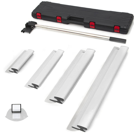 Drywall Skimming Blade Set, Drywall Tools with Stainless Steel 7",12",20",32" Skimming Blades and Extension Handle (35"-80"), High-Impact End Caps, Extruded Aluminum