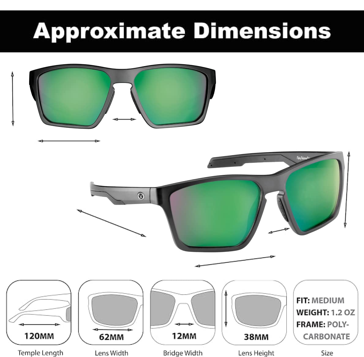Flying Fisherman Sandbar Polarized Sunglasses for Men, Women, Fishing, Boating, Outdoor Sports, 100% UV Protection