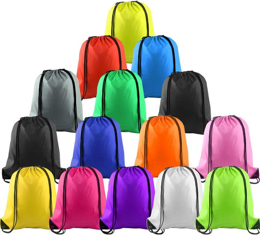 KUUQA Drawstring Backpack Bags - 15 Pcs Bulk Cinch Sacks for Gym, Yoga & Outdoor Travel