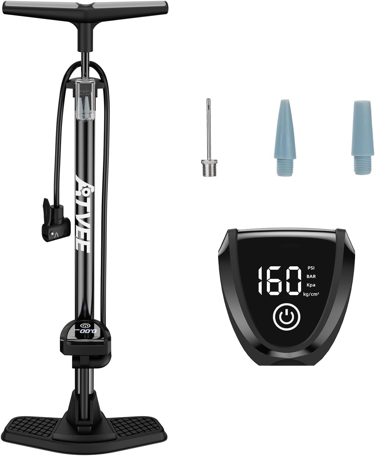 Skiennix Bike Pump - Full Size 25” High Pressure 160 PSI | Presta & Schrader Valve, Ideal for Tires & Balls