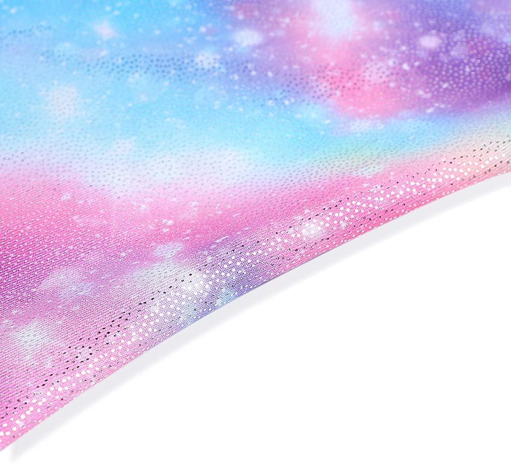 Skiennix Girls' Gymnastics Leotard - Shiny Rainbow Mermaid Unicorn Design | Toddler Size