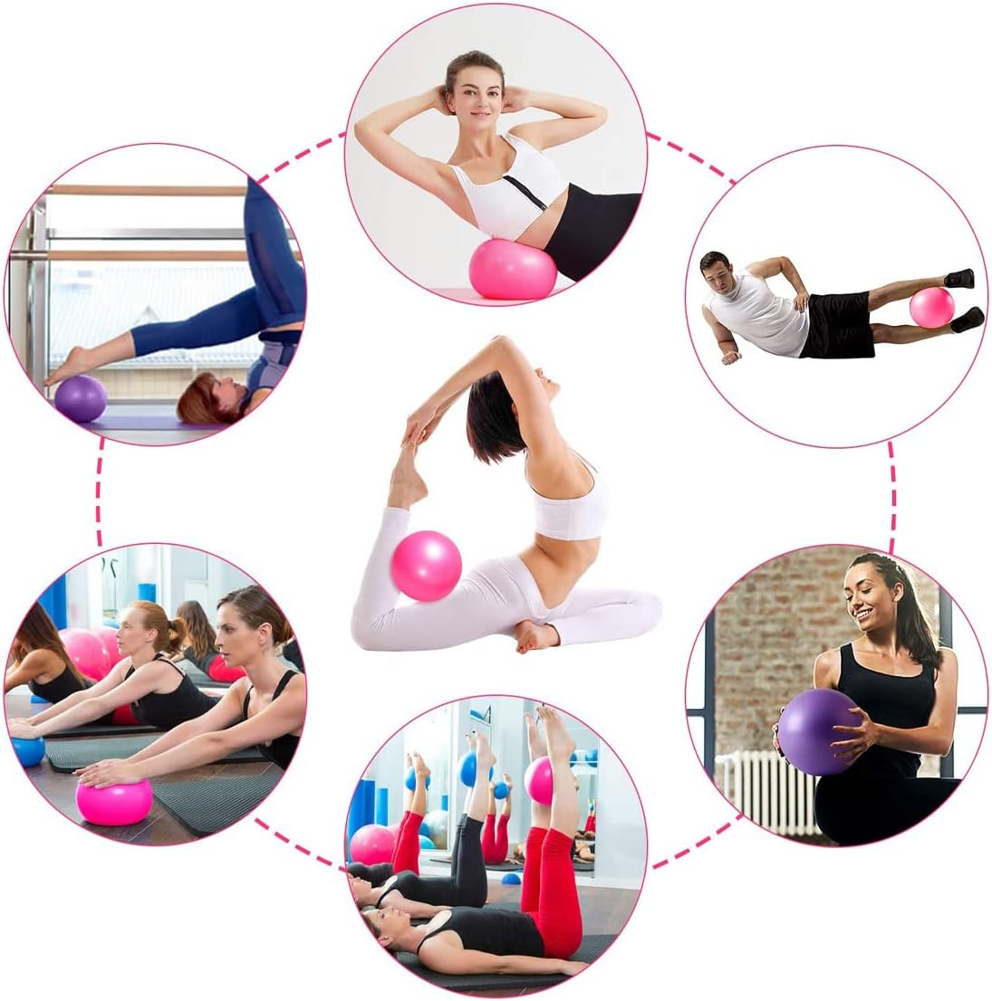Skiennix Small Exercise Ball - Anti-Burst Non-Slip Stability 9 Inch for Yoga & Pilates Fitness