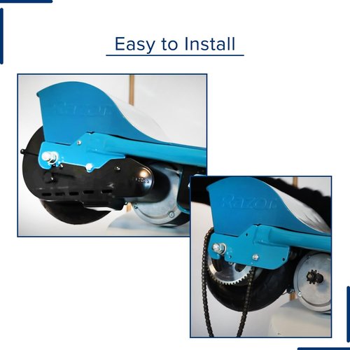 AlveyTech Chain Guard for Razor E200 & E275 (Version 36+) Scooters - Replacement Scooter Chain & Link Cover Protector with Mounting Screws, Accessories & Parts for Razor Electric Chain-Drive Models