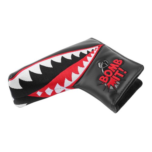 SHABIER Black Golf Blade Headcover with Tiger Shark Design for Golf Putter Club