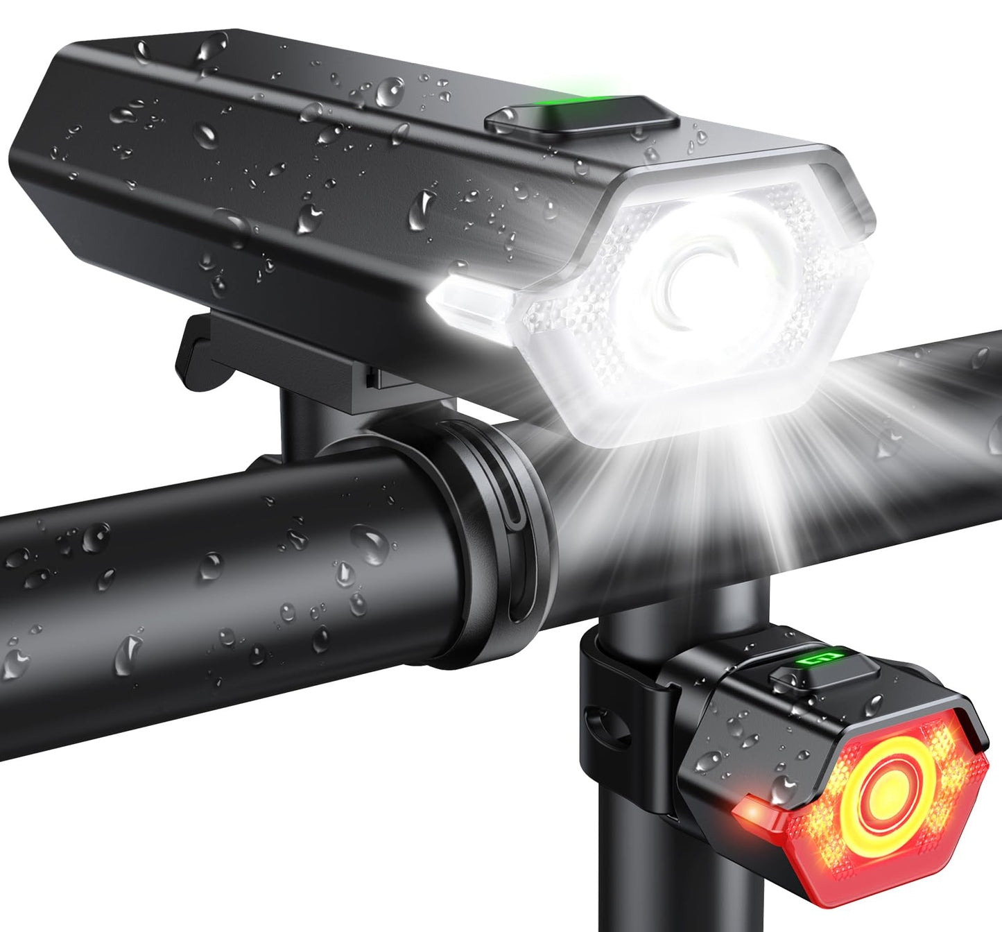 Cuvccn 2026 New 1000 Lumen Super Bright Bike Lights with Side Light, 4+6 Modes Rechargeable Bicycle Lights Front & Rear, IP65 Waterproof Bike Headlight for Day/Night Riding Safety, Scooter Accessories
