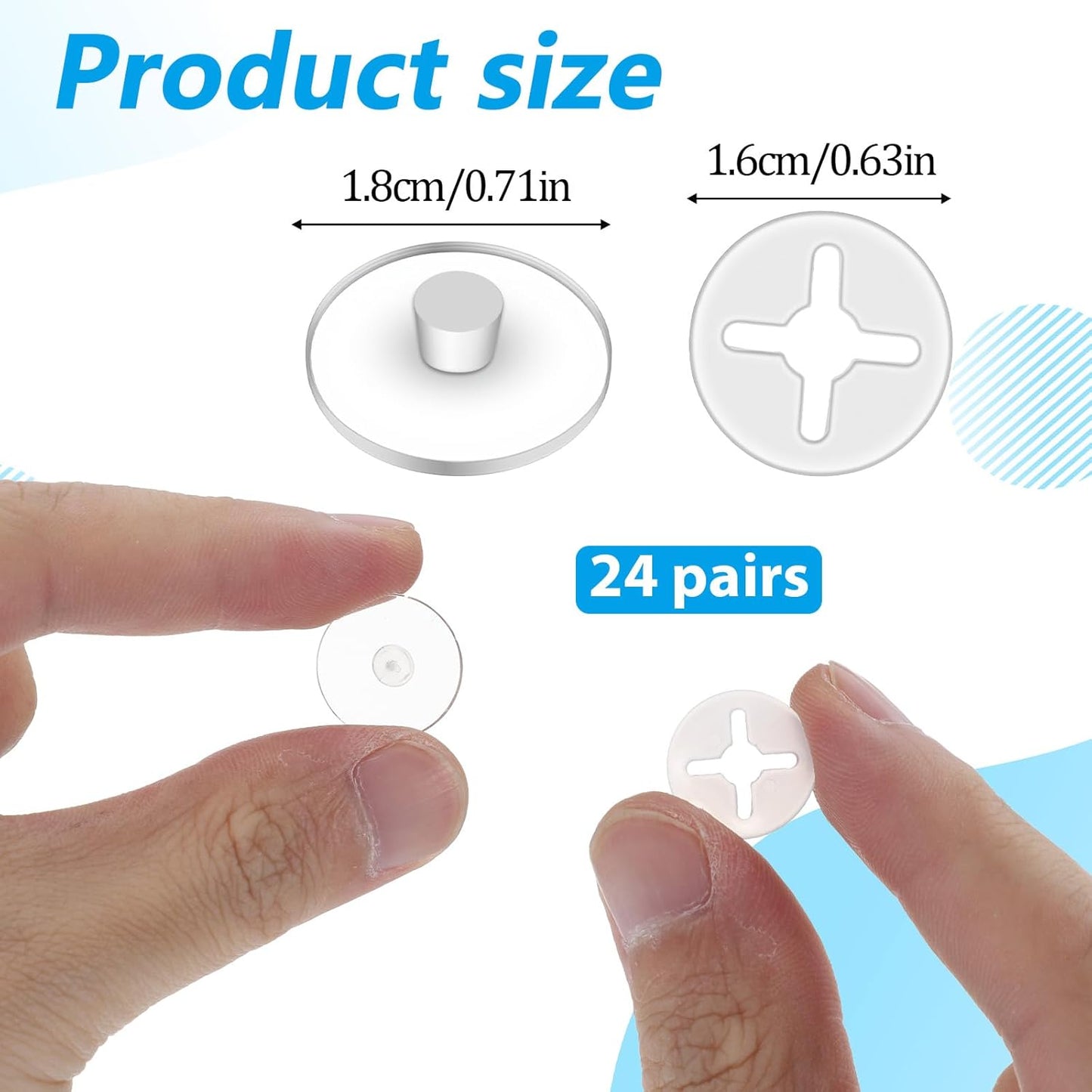 Skiennix 24 PCS Clear Bib Snaps - Reusable Race Number Buckle Fixing System for Runners & Triathlons