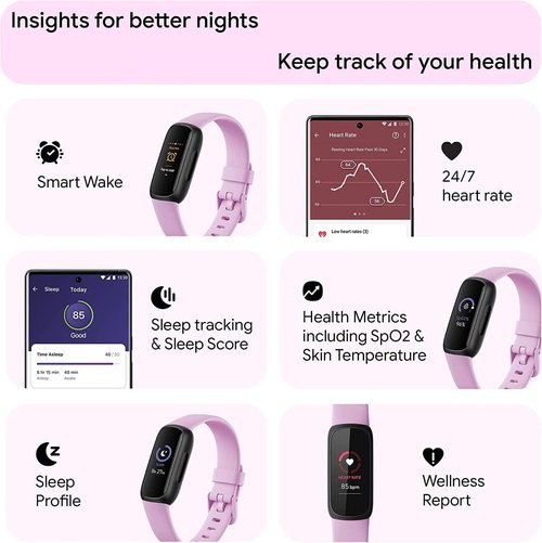 Fitbit Inspire 3 Activity Tracker - Lilac Bliss | Heart Rate, Sleep Tracking & Workout Intensity