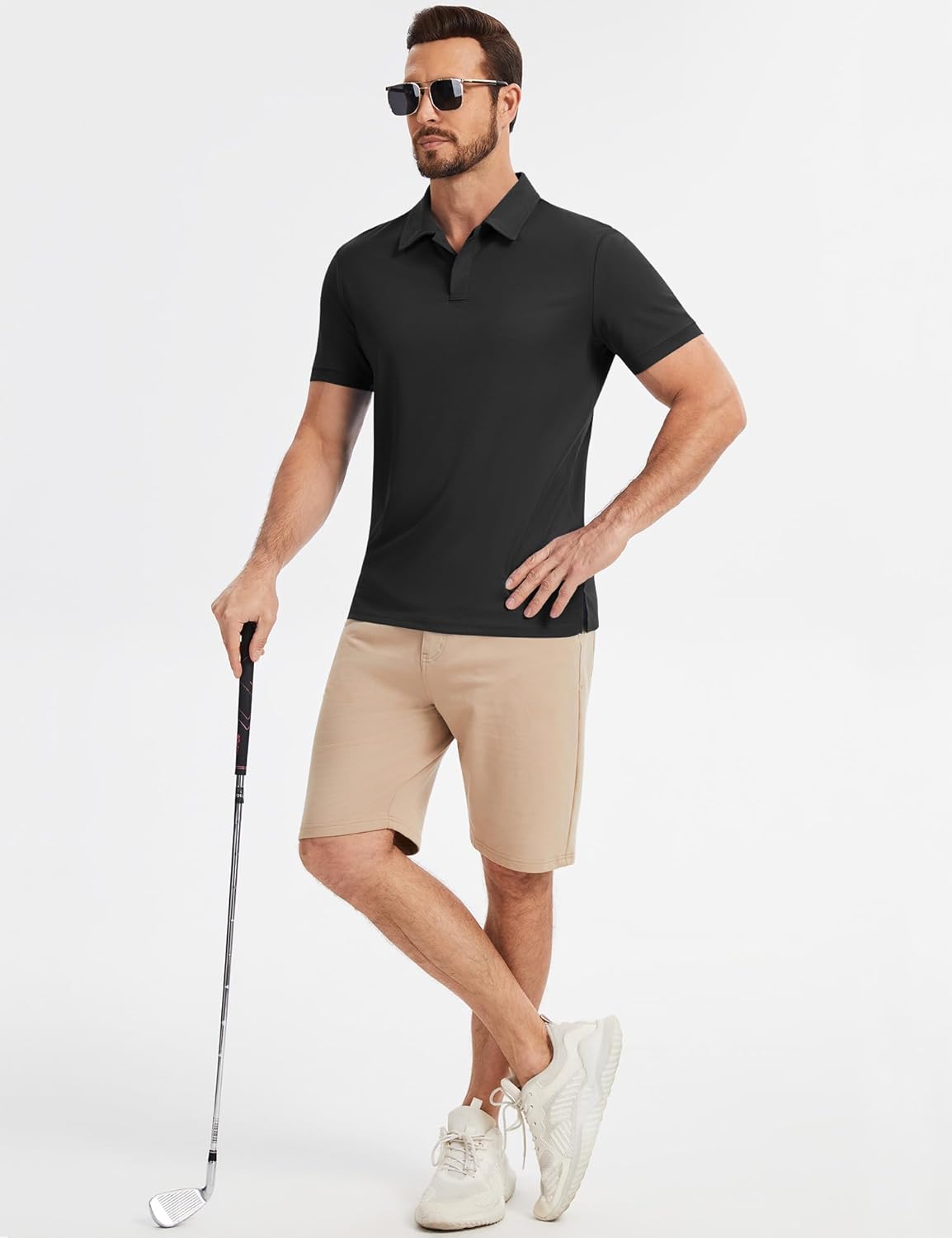 Poriff Men's Polo Shirt - Short Sleeve Golf Top with Moisture Wicking Fabric | Sizes S-3XL