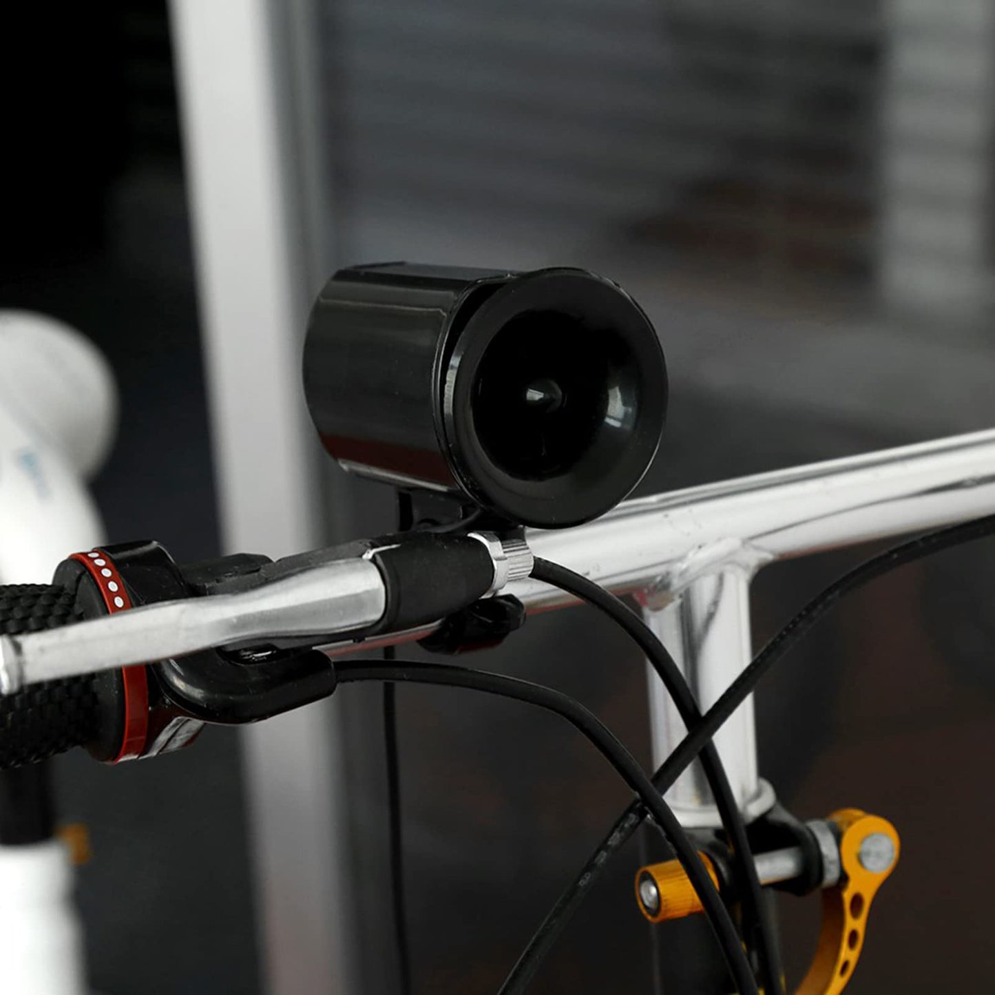 Natudeco 6-Loud Bike Rings Bell Sound Electronic Horn Bell Rings Bell Alarm Speaker Quick Release Bike Bell Electric Bike Bell with Black for Bicycle Handlebar Accessory