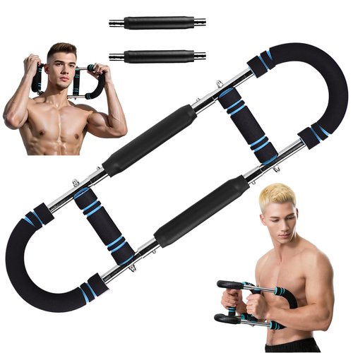 MAEAJDLT Twister Arm Trainer, 40-110lb Adjustable Power Bar, Chest Shoulder Arm Workout Equipment, Portable Detachable Spring Resistance for Home Gym, Men & Women