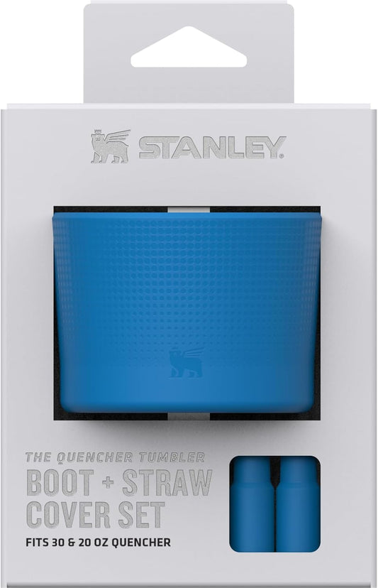 Stanley Quencher Boot and Straw Cover Cap - Anti-Slip Silicone Protector for 20 & 30 oz Tumblers | Azure