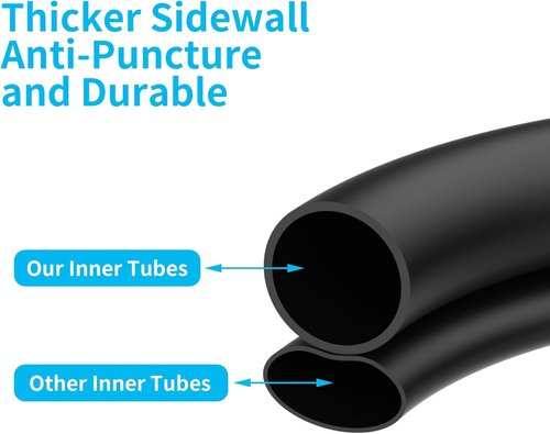 Heavy Duty 12" Bike Tubes - 12.5 x 2.25 Inner Tube with Angled Valve Stem | Pack of 2