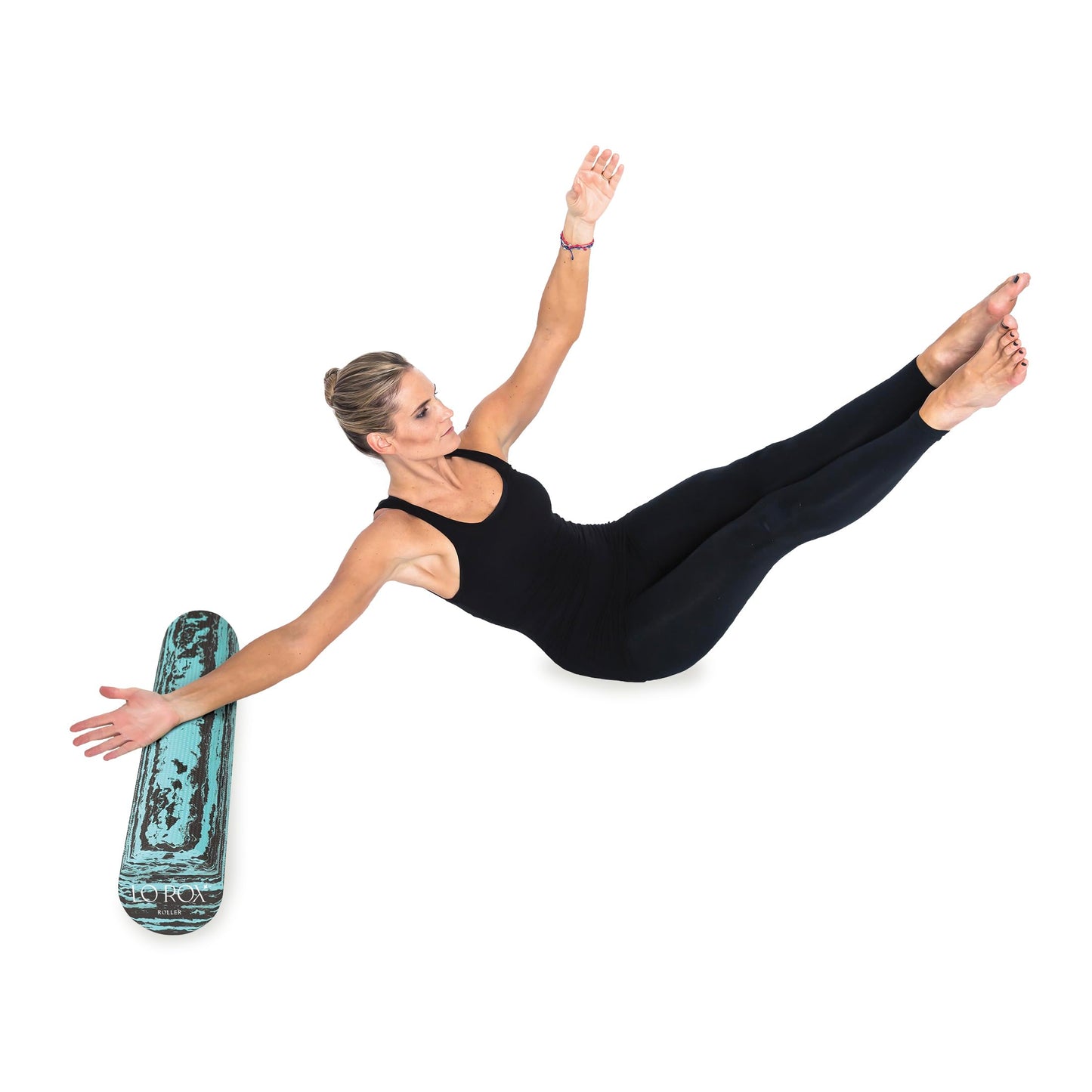 OPTP Lo Rox Foam Roller – Moderately Firm Density, Round, Teal, 36" x 6"