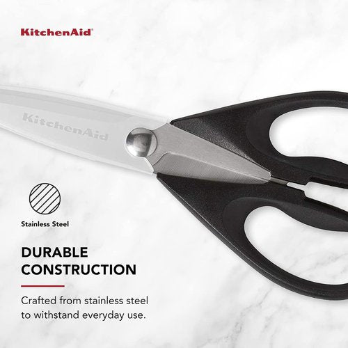 KitchenAid Kitchen Shears - Durable Stainless Steel Scissors with Soft Grip Handle | 8.72 Inch, Black