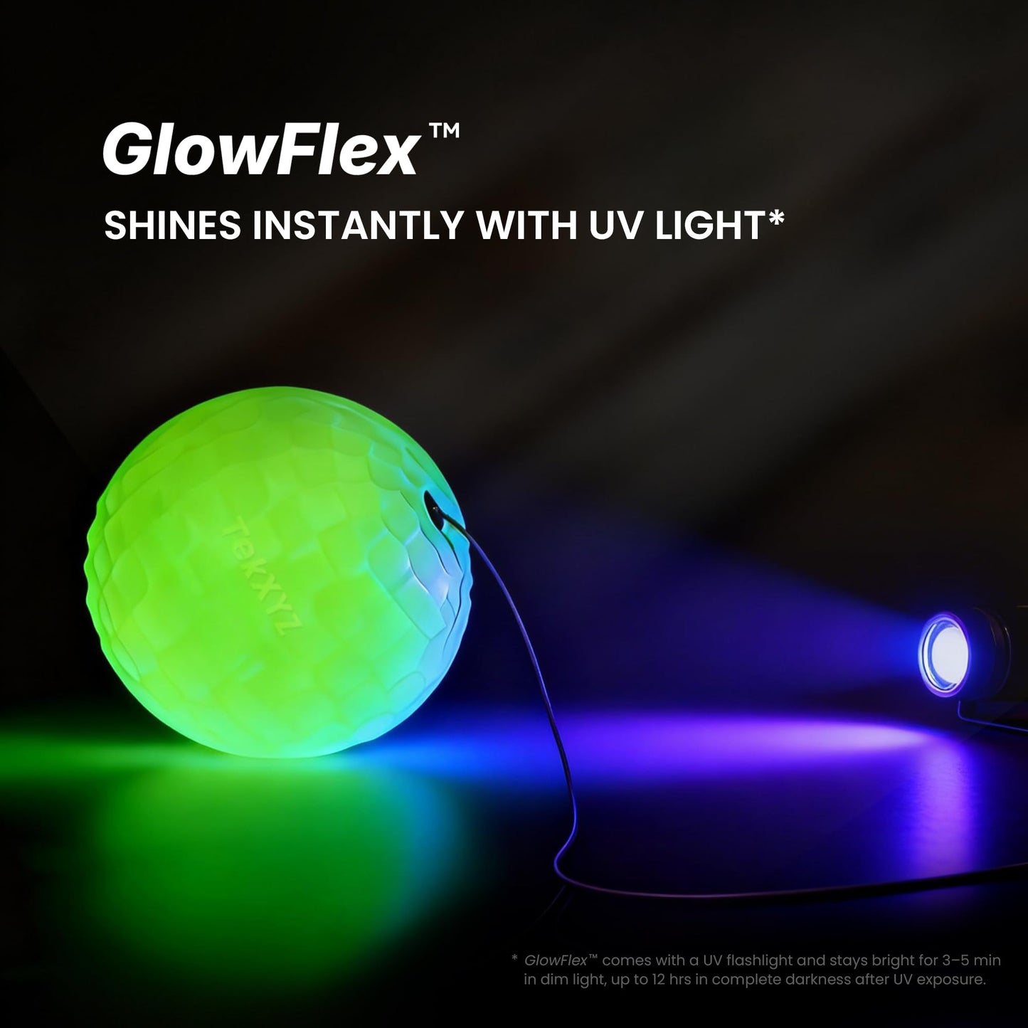 GlowFlex™ Reflex Ball with Counter App, Glow-in-the-Dark | TekXYZ® Online Community for Boxing Ball, Ideal for Coordination, Stress Relief, Home Workouts & Fitness | Stocking Stuffer Gift for All Ages