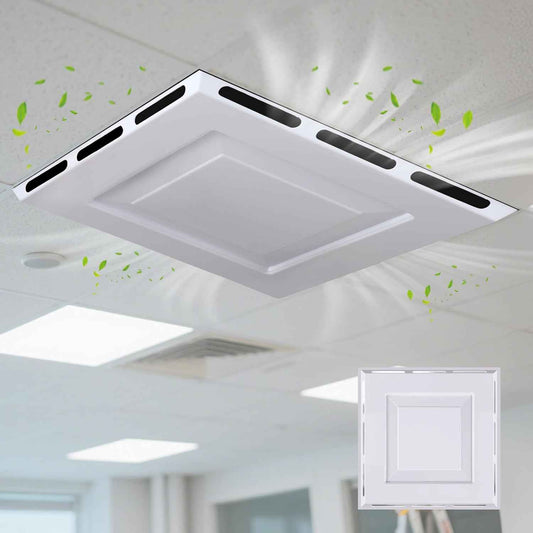 24x24 Ceiling Vent Deflector - 4-Way Air Diverter for Drop Ceilings, No Tools Needed