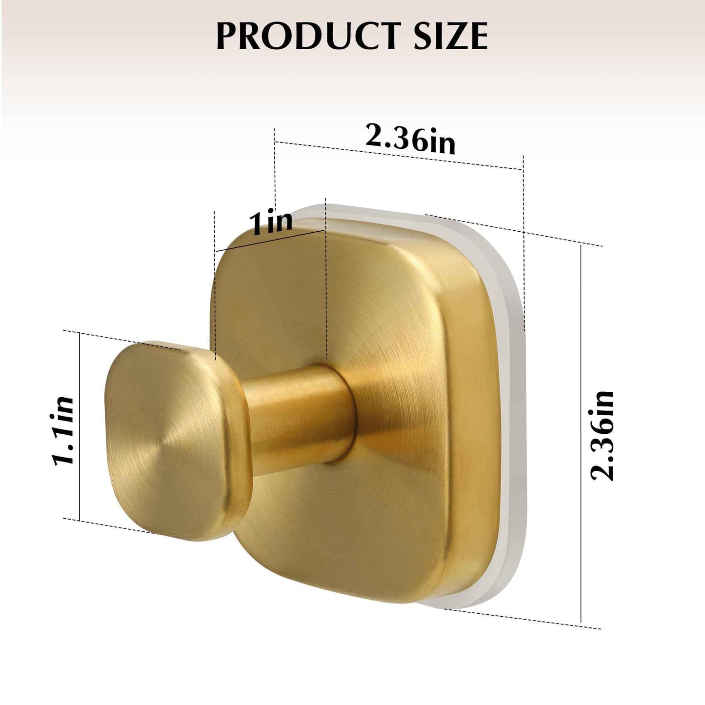 warlve Suction Cup Hooks for Shower - Reusable No-Drill Mounting - Hooks for Towels, Robes & Loofah on Metal, Glass, Mirrors, Tile & Smooth Non-Porous Surfaces (2, Brushed Gold)