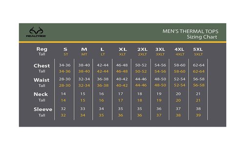 Realtree Men's Heavyweight Fleece Thermal Underwear Top, Pitch Black, X-Large