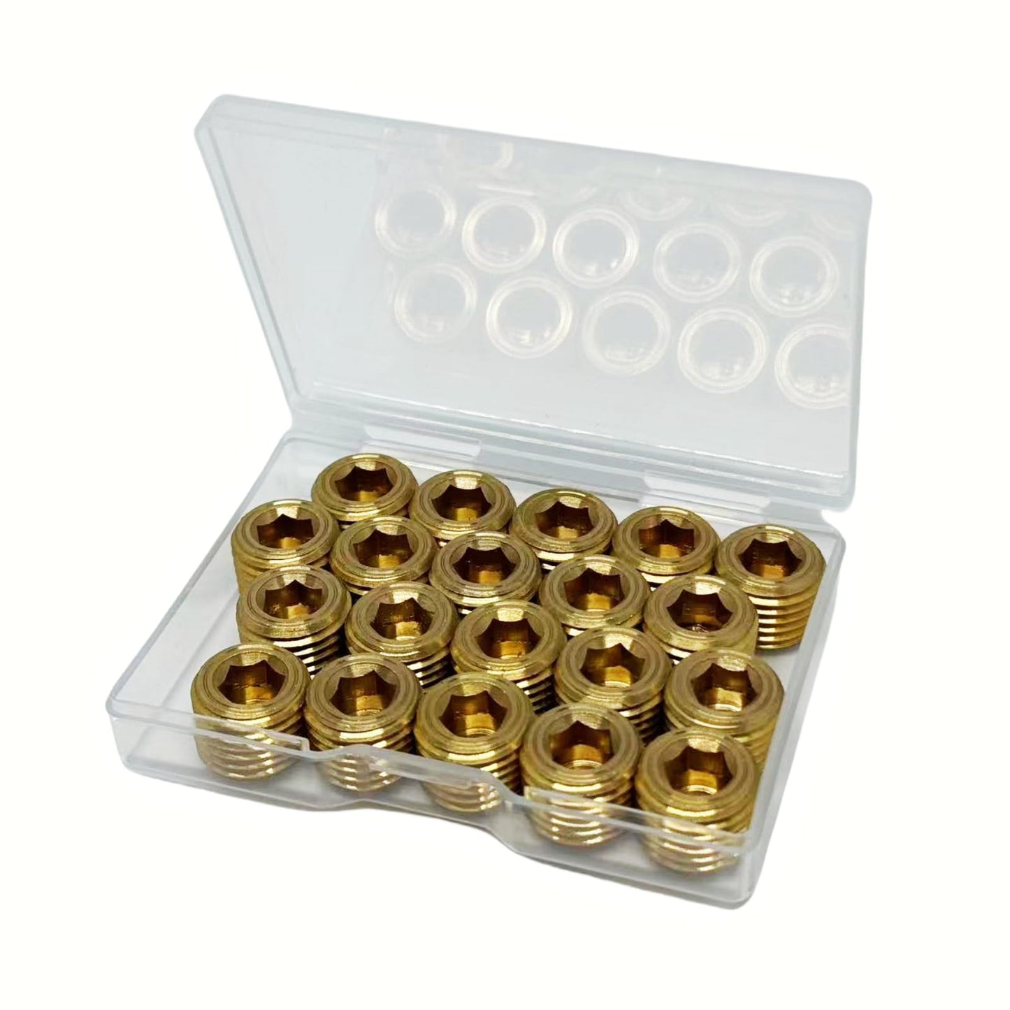 JSMOUID 20PCS 1/4" NPT Brass Male Pipe Plug Fitting Hex Counter Sunk Pipe Plug (1/4" NPT)