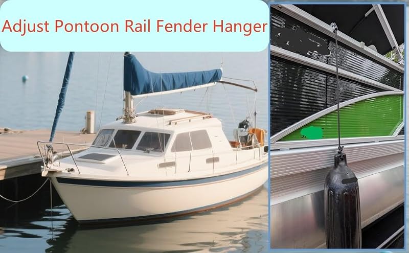 4 Pack Boat Fender Clips Adjustable Marine Bumper Holders for Pontoon Rails
