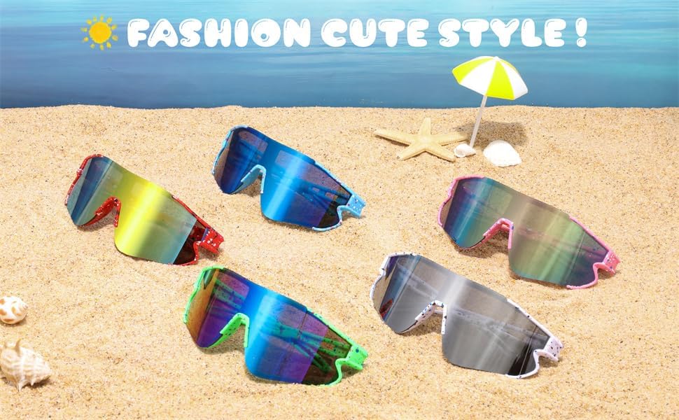 YuJian Kids Sunglasses - UV Protection Baseball & Softball Eyewear for Boys & Girls | 3-Pack